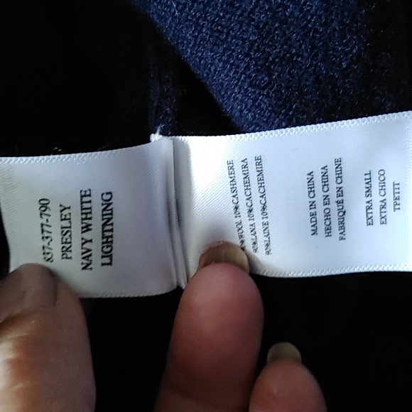 Rails Presley Wool & Cashmere Navy,White Lightning Bokt Sweater Sz.XS - Picture 9 of 9